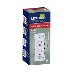 Leviton Decora Edge 15 amps 125 V White Tamper Resistant Outlet 5-15 R 1 pk