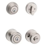 Kwikset SmartKey Juno Satin Nickel Deadbolt and Entry Door