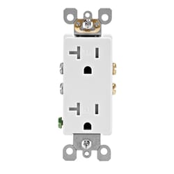 Leviton SmartlockPro 20 amps 125 V Duplex White GFCI Outlet 5-20R 1 pk -  Ace Hardware