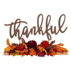 Glitzhome 15.35 in. Thankful Centerpiece Fall Decor