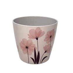 Bamboo Blooms 6.3 in. H X 7 in. D Bamboo Pink Flower Flower Pot Pink