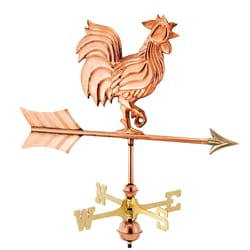 Good Directions Polished Brass/Copper 28 in. Rooster Weathervane For Garden Pole