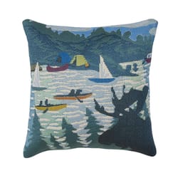 Liora Manne Blue Marina Olefin Throw Pillow 18 in. H X 7 in. W X 18 in. L