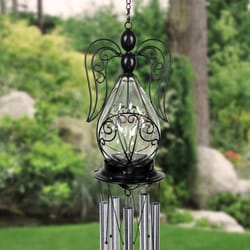 Exhart WindyWing Multicolored Glass/Metal 47.5 in. H X 5.5 in. L X 4.5 in. W Angel Fifteen LED Light