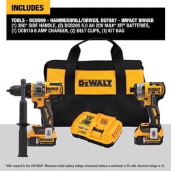 DeWalt 20V MAX Cordless Brushless 2 Tool Hammer Drill and Impact Driver Kit