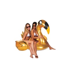 PoolCandy Gold PVC Inflatable Swan Pool Float