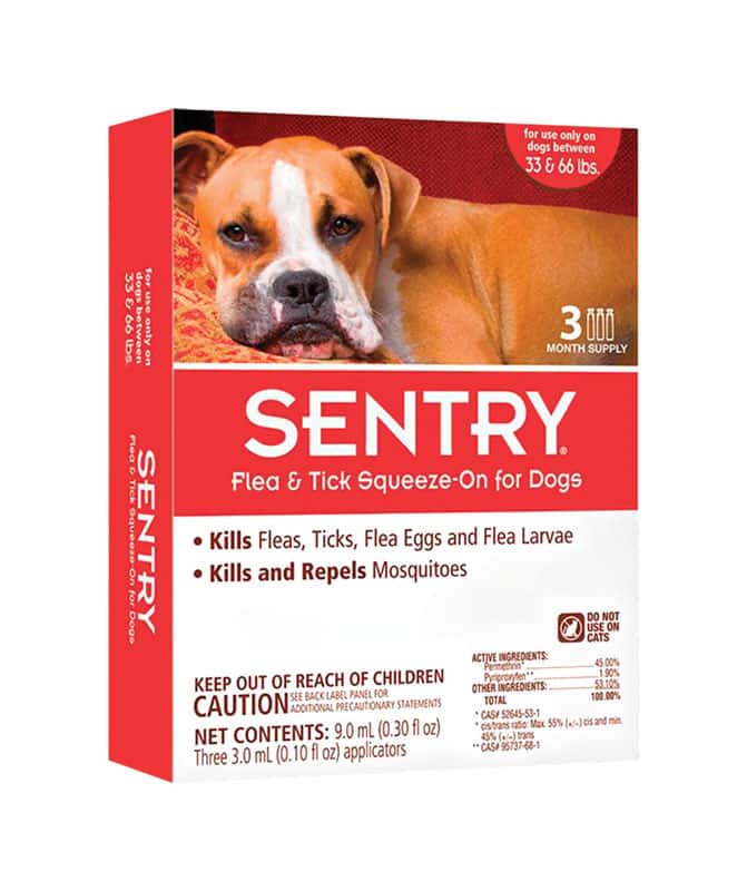 Sentry Liquid Dog Flea and Tick Drops 45 Permethrin, 1.90