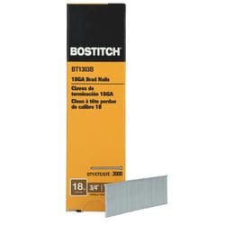 Bostitch 3/4 in. L X 18 Ga. Straight Strip Galvanized Brad Nails 3000 pk