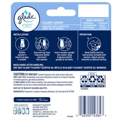 Glade Plug-Ins Clean Linen Scent Air Freshener Refill 1.34 oz Liquid