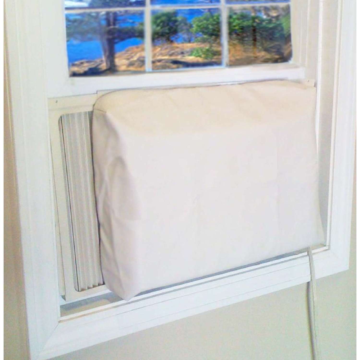 A/C Safe 14 in. H X 21 in. W PVC Tan Square Indoor Window Air