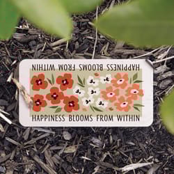 P Graham Dunn Multicolored Faux Marble 4 in. H X 8 in. L X 1 in. W Happiness Blooms Here Stepping St