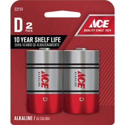 Ace D Alkaline Batteries 2 pk Carded