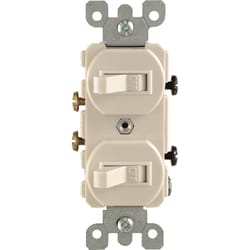 Leviton 15 amps Single Pole Toggle Switch Light Almond 1 pk