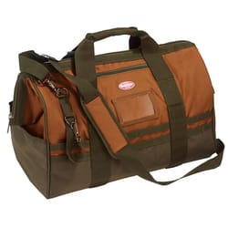 Bucket Boss Gatemouth 12 in. W X 14 in. H Polyfiber Tool Bag 36 pocket Brown 1 pc