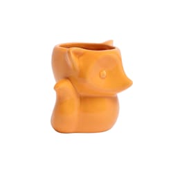 Chive Animal Planter 3.25 in. D Ceramic Fox Succulent Pot Orange