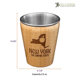 Totally Bamboo 2 oz Brown/Silver Stainless Steel/Wood New York Shot Glass