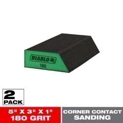 Diablo 5 in. L X 3 in. W X 1 in. 180 Grit Ultra Fine Angled Corner Sanding Sponge