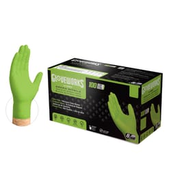Gloveworks Nitrile Disposable Gloves Large Green Powder Free 100 pk