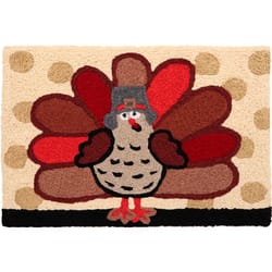 Jellybean 20 in. W X 30 in. L Multi-color Give Thanks Happily Polyester Accent Rug