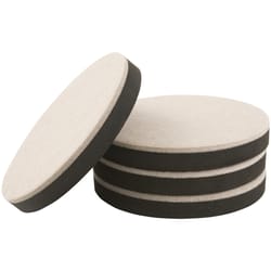 SuperSliders Felt/Plastic Self Adhesive Protective Pad Beige/Black Round 5 in. W X 5 in. L 4 pk