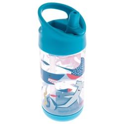 Stephen Joseph Flip Top 12 oz Blue BPA Free Sharks Kids Water Bottle