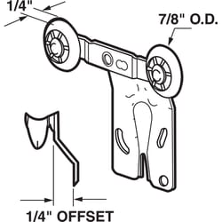 Prime-Line 7/8 in. D Silver Steel Roller Assembly 2 pc