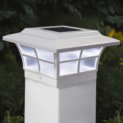 Classy Caps White Solar Powered 0.45 W LED Post Cap Light 1 pk