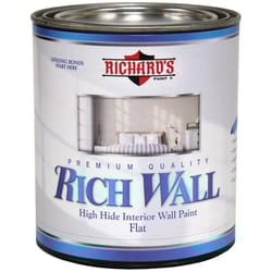 Richard's Paint Rich Wall Flat Deep Base Deep Base Wall Paint Interior 1 qt