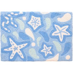 Jellybean 30 in. W X 20 in. L Multicolored Swirling Starfish Polyester Accent Rug