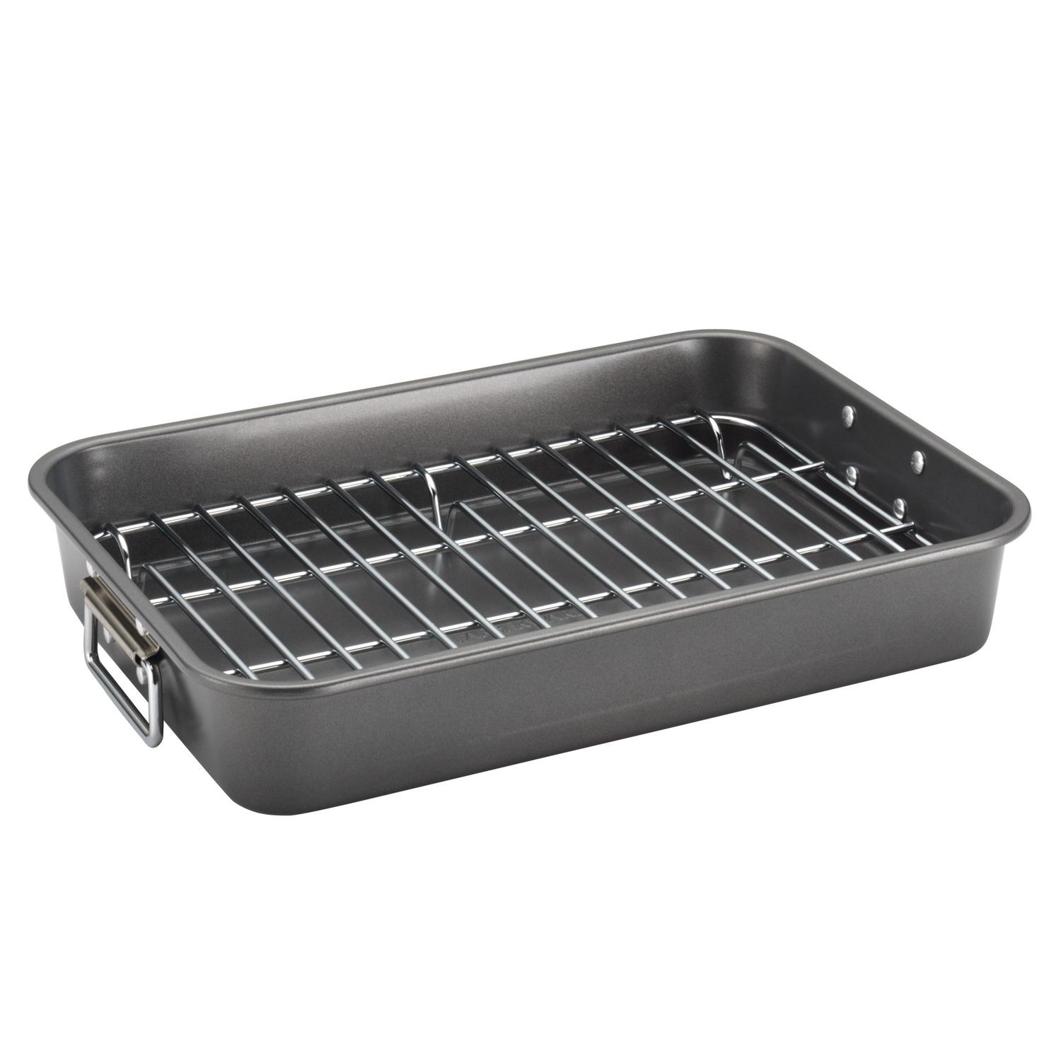 Farberware Steel Roaster with Rack Gray Sansujyuku sansujyuku.com