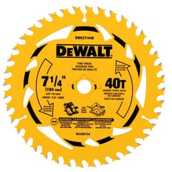 DeWalt 7-1/4 in. D X 5/8 in. Tungsten Carbide Tipped Circular Saw Blade 40 teeth 1 pk