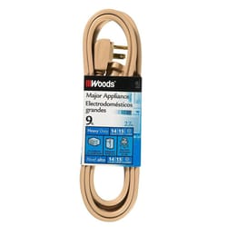 Woods Indoor 9 ft. L Beige Extension Cord 14/3 SPT-3