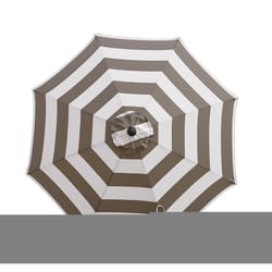 Living Accents 9 ft. Tiltable Tan Stripe Market Umbrella