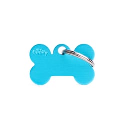 MyFamily Basic Light Blue Bone Aluminum Dog Pet Tags Small