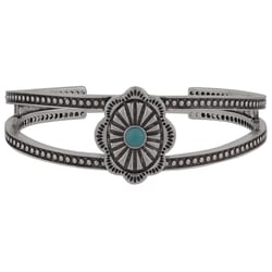 Montana Silversmiths Women's Concho Cuff Silver/Turquoise Bracelet One Size Fits Most