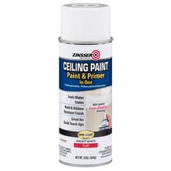 Zinsser Flat Bright White Water-Based Ceiling Paint and Primer in One Interior 13 oz
