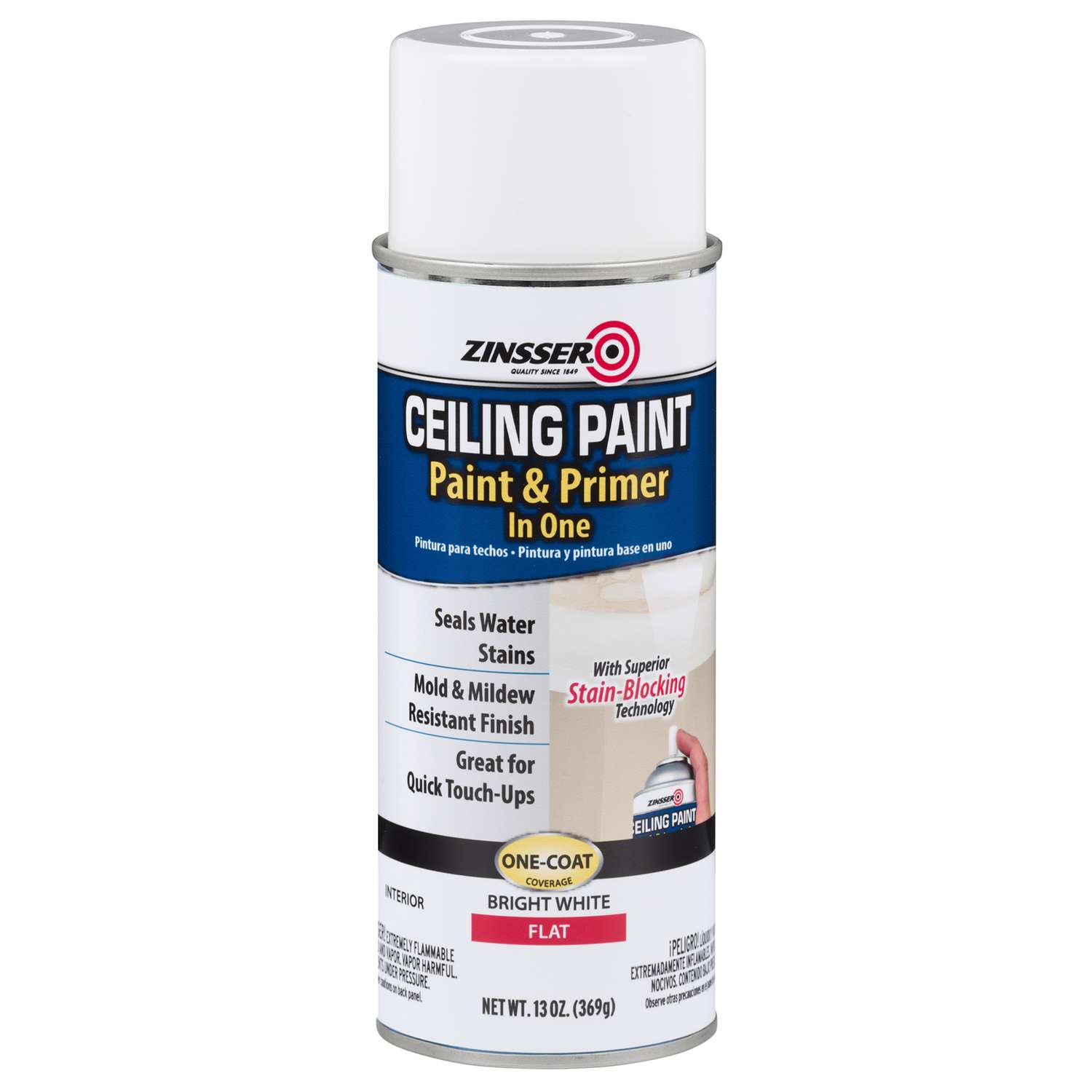 Zinsser Flat Bright White WaterBased Ceiling Paint and Primer in One