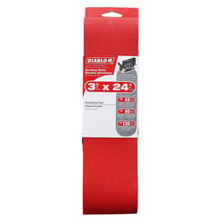 Diablo 24 in. L X 3 in. W Zirconium Abrasive Sanding Belt Assorted Grit Assorted 3 pk