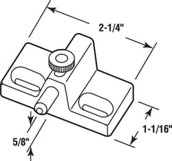 Prime-Line White Die-Cast Zinc Sliding Door and Window Lock 1 pk