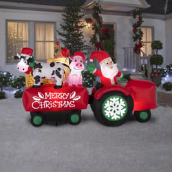 Gemmy Airblown LED Santa's Barnyard Hayride Scene 6 ft. Inflatable