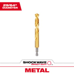 Milwaukee Shockwave 29/64 in. Titanium Red Helix Drill Bit Hex Shank 1 pc