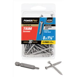 HILLMAN Power Pro No. 8 X 1-5/8 in. L Star Coarse Trim Screws 50 pk