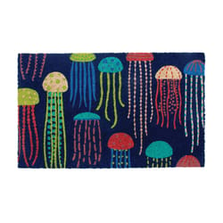 Entryways 17 in. W X 28 in. L Multicolored Jellyfish Coir Door Mat