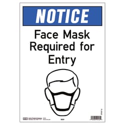 Hy-Ko English White Mask Needed Sign 10 in. H X 14 in. W