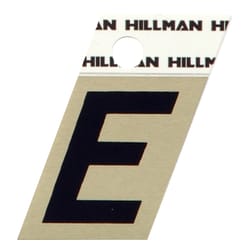 Hillman 1.5 in. Reflective Black Aluminum Self-Adhesive Letter E 1 pc