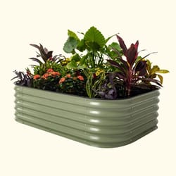 Vego Garden 17 in. H X 78 in. W X 24 in. D Metal Modular Raised Garden Bed Olive