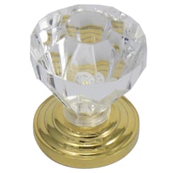Laurey Kristal Crystal Specialty Cabinet Knob 1 in. D 1.1 in. Brass 1 pk