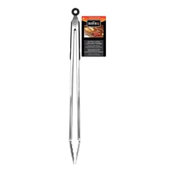 Mr. Bar-B-Q Stainless Steel Black/Silver Grill Tongs 1 pc