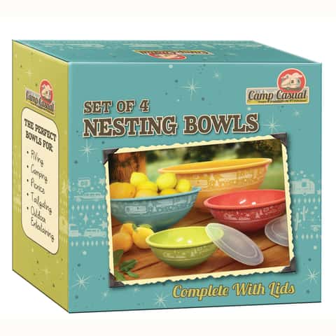 Cook with Color Mixing Bowls - 8 Piece Nesting Plastic Mixing Bowl Set with  Lids (Pink Ombre)