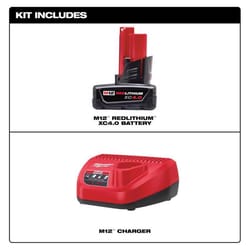 Milwaukee M12 RedLithium XC 4 Ah Lithium-Ion Battery and Charger Starter Kit